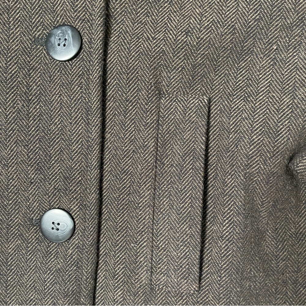 Willi Smith Double Breasted Herringbone Wool Coat - image 6